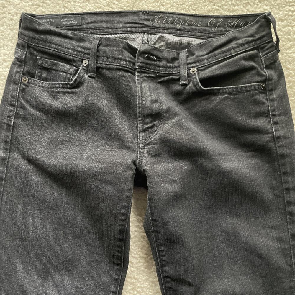 Citizens Of Humanity Ava Low Waist Straight Leg Black Jeans Womens Size 28